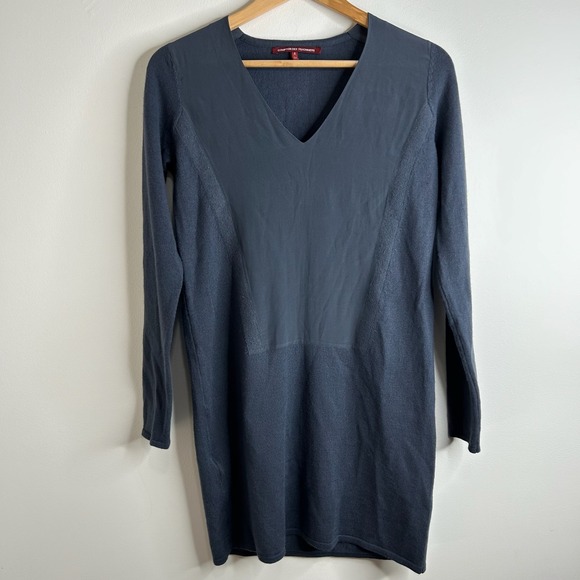 Comptoir Des Cotonniers Dresses & Skirts - Comptoir des Cotonniers Charcoal V Neck Sweater Dress Size S Wool Silk Designer